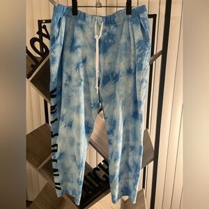 PINK Victoria's Secret Blue Tie-Dye Capris